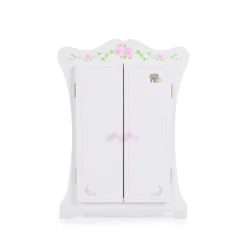 Moni Puppenkleiderschrank PH12B011, Holz, Maße 42,5 x 22 x 57 cm, 3 Kleiderbügel weiß