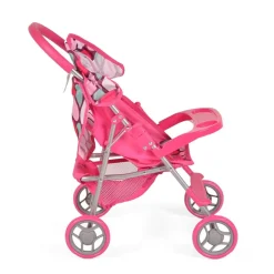 Moni Puppenwagen 9617, Schiebehöhe 50 cm, mit Sonnendach und Sicherheitsgurt