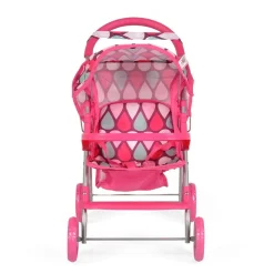 Moni Puppenwagen 9617, Schiebehöhe 50 cm, mit Sonnendach und Sicherheitsgurt
