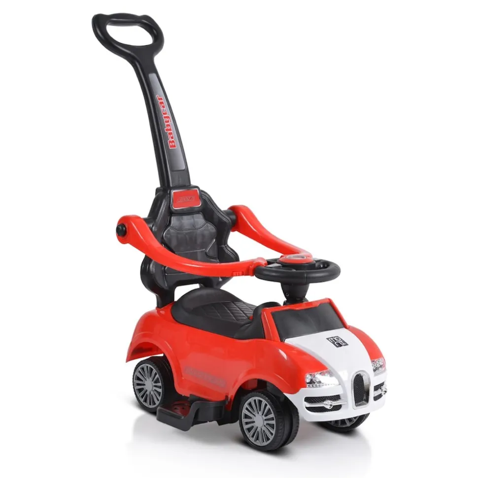 Moni Rutschauto 2 in 1 Rider 308, Rutscher mit Griff, Lehne, Bügel, Fußstütze rot