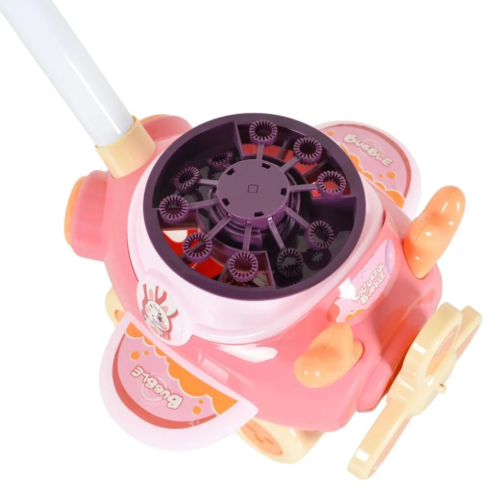 Moni Schiebespielzeug Flugzeug Seifenblasen, für drin und draußen, Höhe 46,5 cm rosa