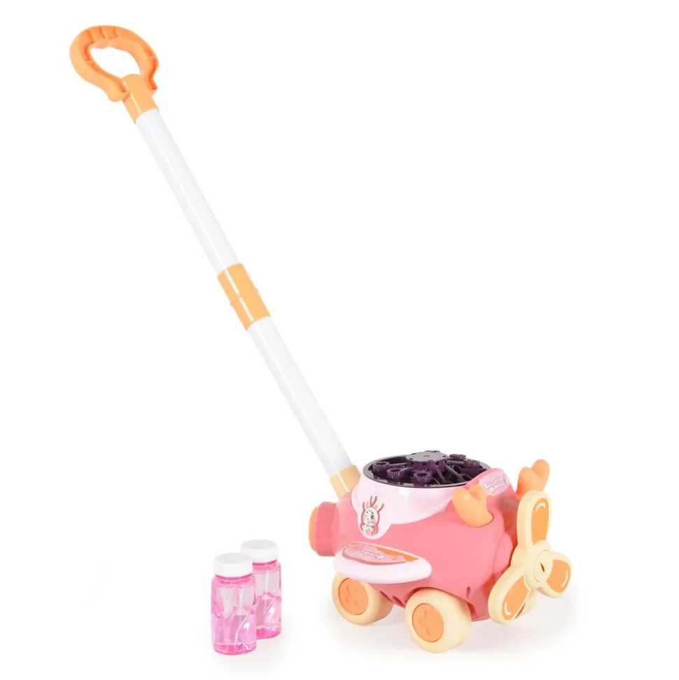 Moni Schiebespielzeug Flugzeug Seifenblasen, für drin und draußen, Höhe 46,5 cm rosa