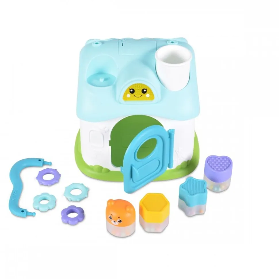 Moni Sortierspiel Elfenhaus QX-91163E Musik, Licht Formsortierspiel Formen Griff blau