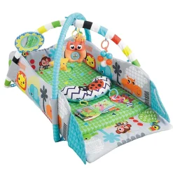 Moni Spielcenter 2 in 1 Oase JL628-1B Krabbeldecke, Spielbogen Spielzeuge Kissen