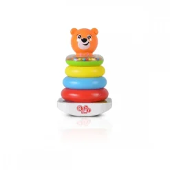 Moni Stapelturm 35785 Bär und Ringe, lustiger Stapelspaß, bunte Stapelpyramide