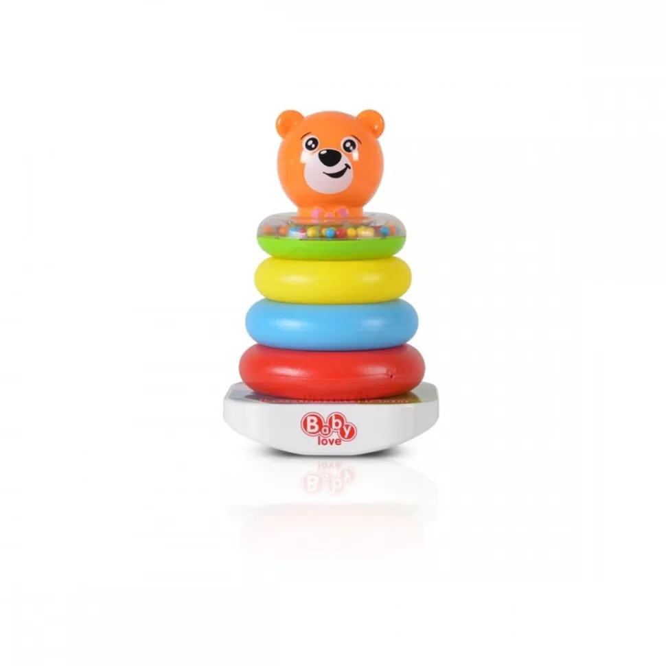 Moni Stapelturm 35785 Bär und Ringe, lustiger Stapelspaß, bunte Stapelpyramide