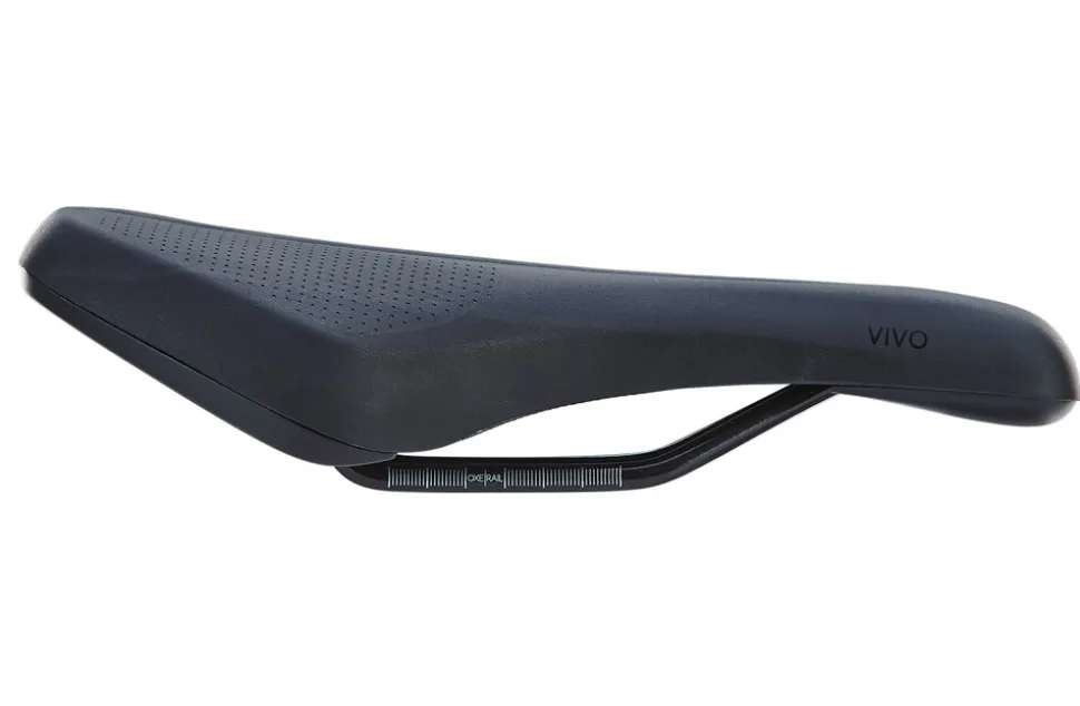 Mountainbike-Sattel, mit Fixierungsskala, Farbe: schwarz