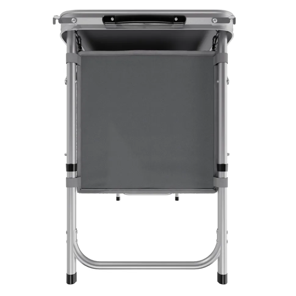 24MOVE® Campingküche PRAIA faltbar, Alu Outdoorküche mit Arbeitsplatte und Staufächern, höhenverstellbar