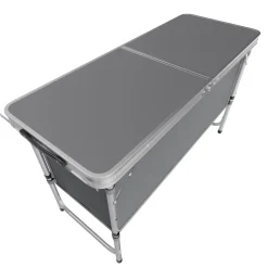 24MOVE® Campingküche PRAIA faltbar, Alu Outdoorküche mit Arbeitsplatte und Staufächern, höhenverstellbar