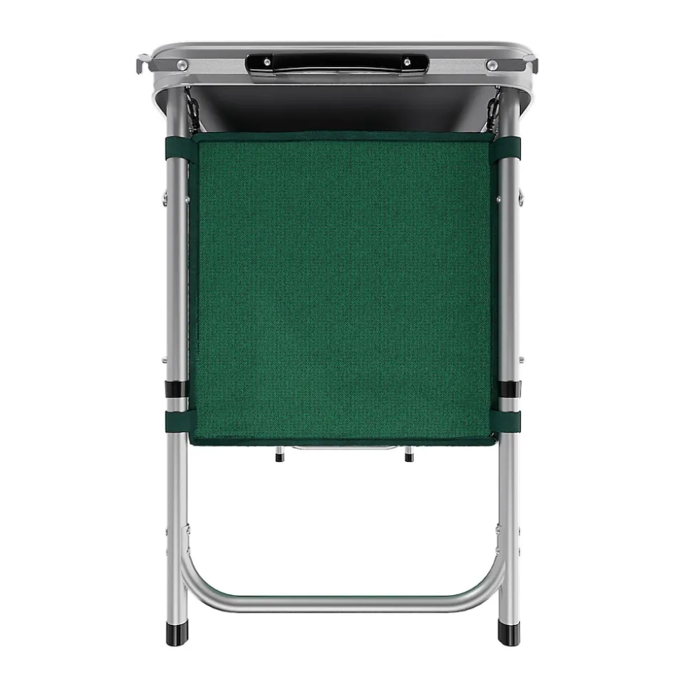 24MOVE® Campingküche PRAIA faltbar, Alu Outdoorküche mit Arbeitsplatte und Staufächern, höhenverstellbar