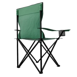 24MOVE® Campingstuhl Faltstuhl, 2er Set, grün, mit Getränkehalter und Tragetasche Outdoor, faltbar max. 100kg, Anglerstuhl, Polyester