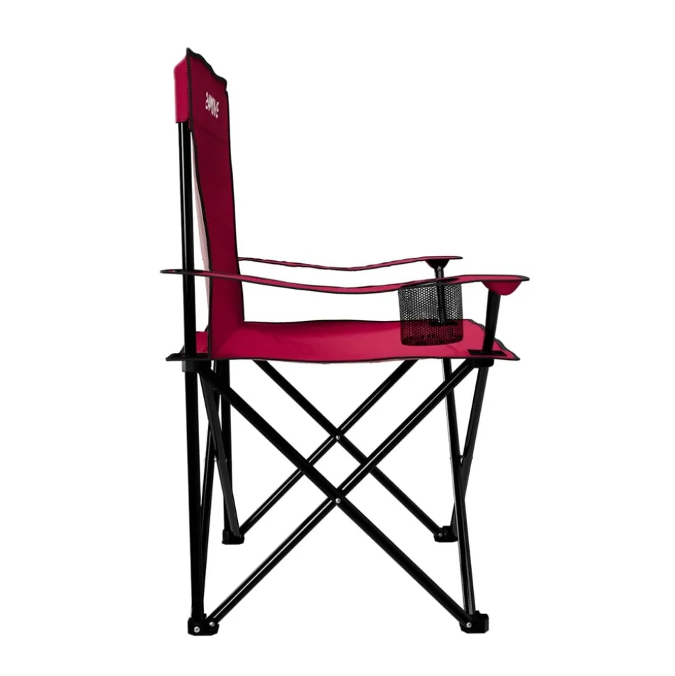 24MOVE® Campingstuhl Faltstuhl, schwarz, mit Getränkehalter und Tragetasche Outdoor, faltbar max. 100kg, Angerstuhl, Klappstuhl