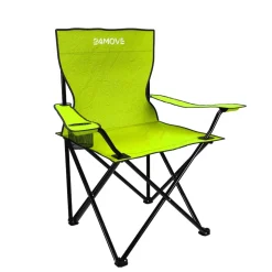 24MOVE® Campingstuhl Faltstuhl, hellgrün, mit Getränkehalter und Tragetasche Outdoor, faltbar max. 100kg, Angerstuhl, Klappstuhl