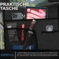24MOVE® Campingstuhl Salvador faltbar Camping Klappstuhl gepolstert inkl. Tragetasche, bis 150kg belastbar, schwarz