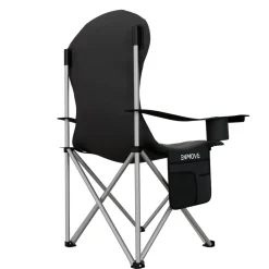24MOVE® Campingstuhl Salvador faltbar Camping Klappstuhl gepolstert inkl. Tragetasche, bis 150kg belastbar, schwarz