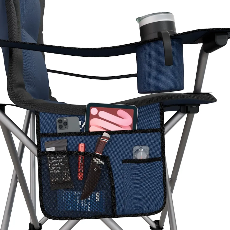 24MOVE® Campingstuhl Salvador faltbar Camping Klappstuhl gepolstert inkl. Tragetasche, bis 150kg belastbar, blau