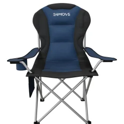 24MOVE® Campingstuhl Salvador faltbar Camping Klappstuhl gepolstert inkl. Tragetasche, bis 150kg belastbar, blau