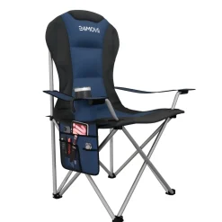 24MOVE® Campingstuhl Salvador faltbar Camping Klappstuhl gepolstert inkl. Tragetasche, bis 150kg belastbar, blau
