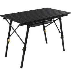 24MOVE® Campingtisch Klapptisch mit Aluminiumrahmen, Tischplatte aufrollbar, Falttisch klappbar, höhenverstellbar, inkl. Tragetasche - bis 30 kg, Anthrazitgrau