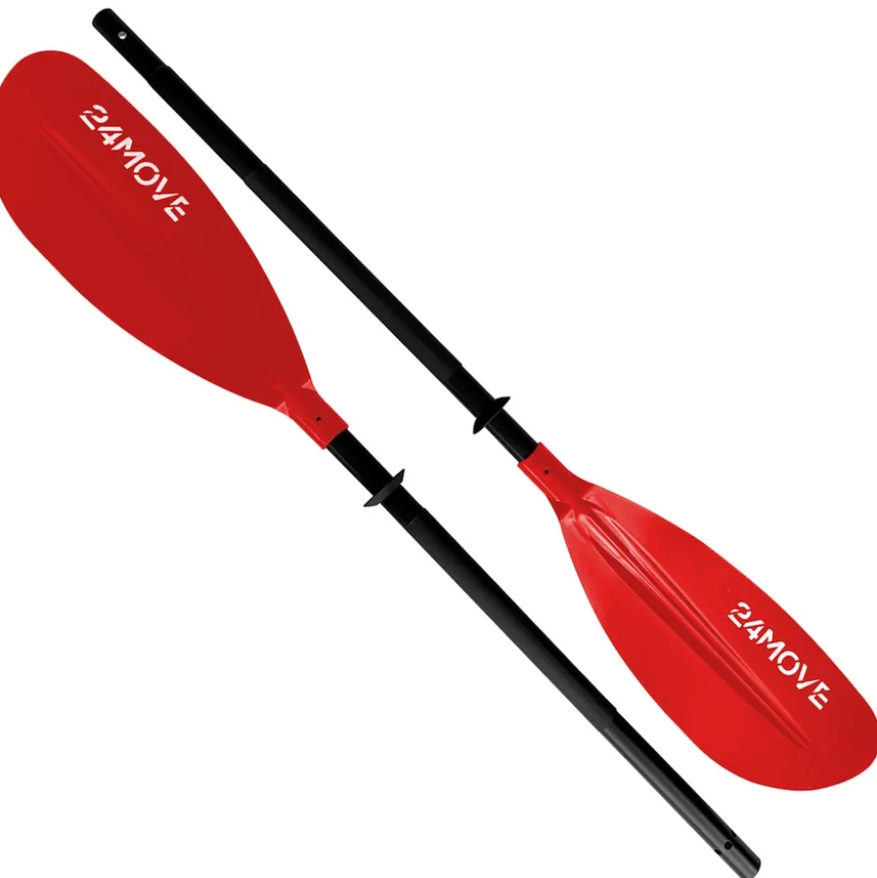 24MOVE® Doppelpaddel LAGO Aluminium Paddel, Stand-Up Paddling, Paddel für Kajak, 220 cm, verstellbar