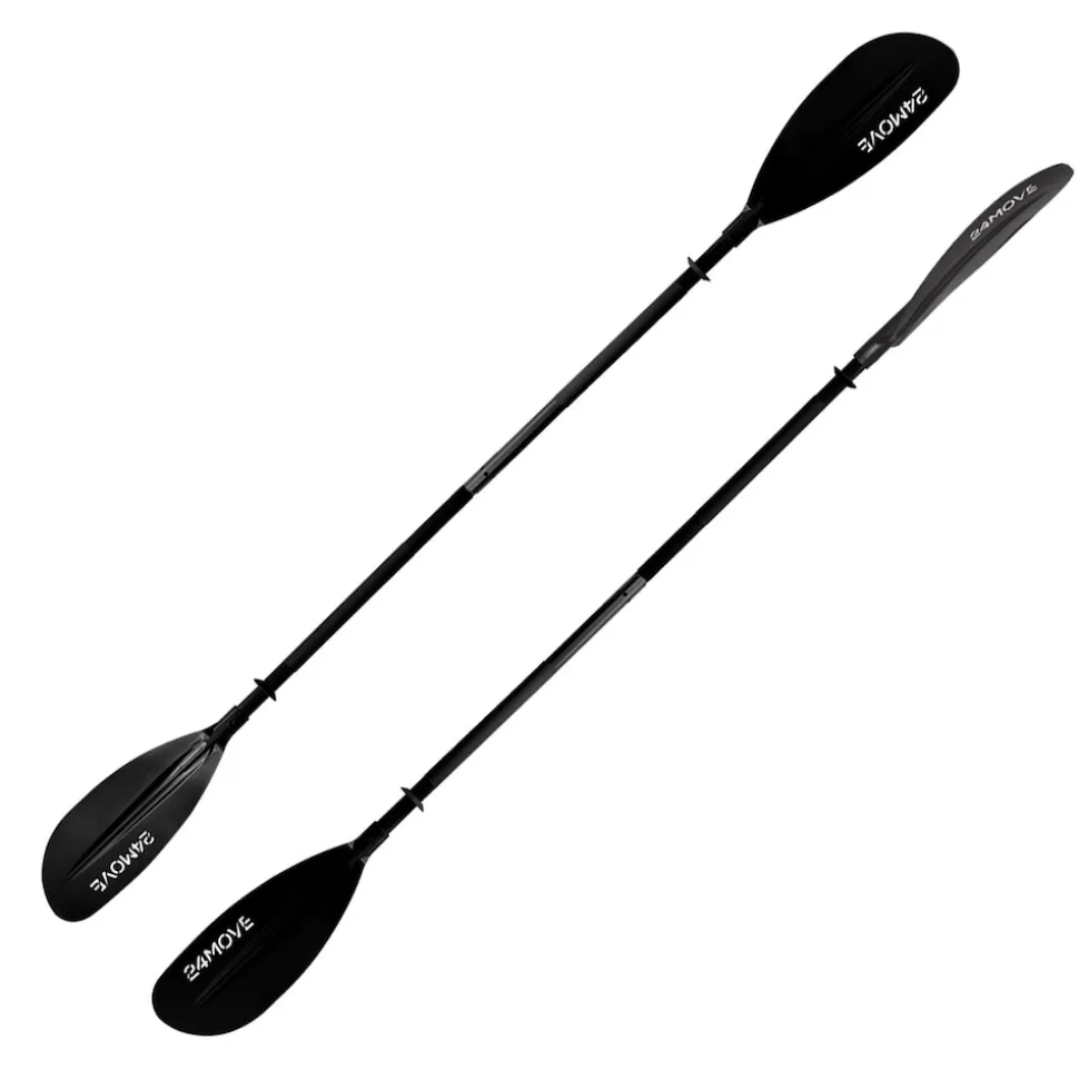 24MOVE® Doppelpaddel LAGO Aluminium Paddel, Stand-Up Paddling, Paddel für Kajak, 220 cm, verstellbar