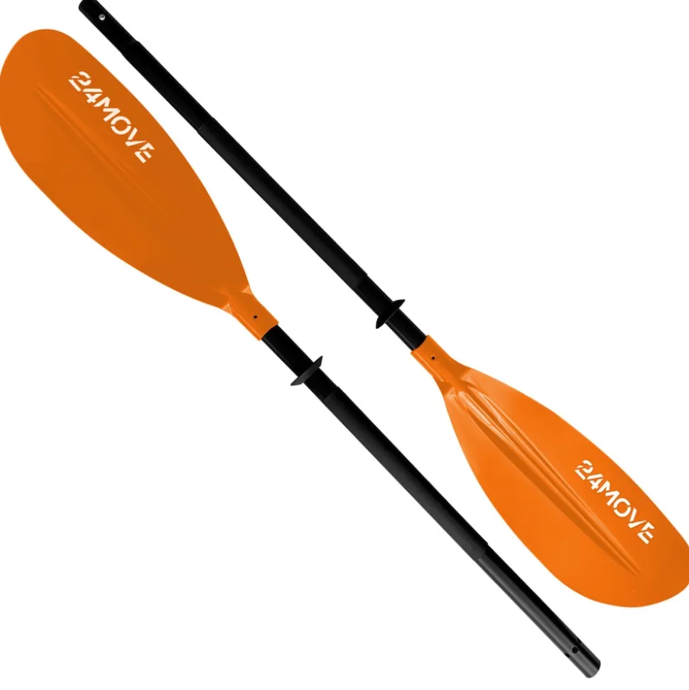 24MOVE® Doppelpaddel LAGO Aluminium Paddel, Stand-Up Paddling, Paddel für Kajak, 220 cm, verstellbar