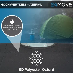 24MOVE® Feldbett Campingbett bis 200 kg In-und Outdoor Camping faltbar, inkl. Tragetasche für einfachen Transport