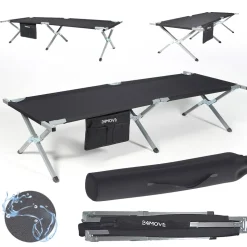 24MOVE® Feldbett Campingbett bis 180 kg In-und Outdoor Camping faltbar, inkl. Tragetasche für einfachen Transport