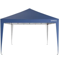 24MOVE® Pavillon Santos 3x3m Pop-Up UV-Schutz 50+ Wasserdicht & winterfest mit Tasche faltbar & stabil, für Camping & Garten Faltpavillon - Partyzelt Blaullon Faltpavillion SANTOS 3x3M Pop Up wasserdicht klappbar, blau