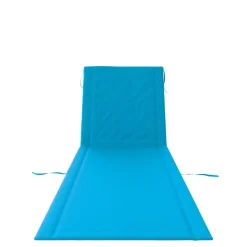 24MOVE® Strandmatte 2er Set klappbar mit Rückenlehne, Strandliege mit Gurt, tragbar für Strand und Garten, Liegematte blau