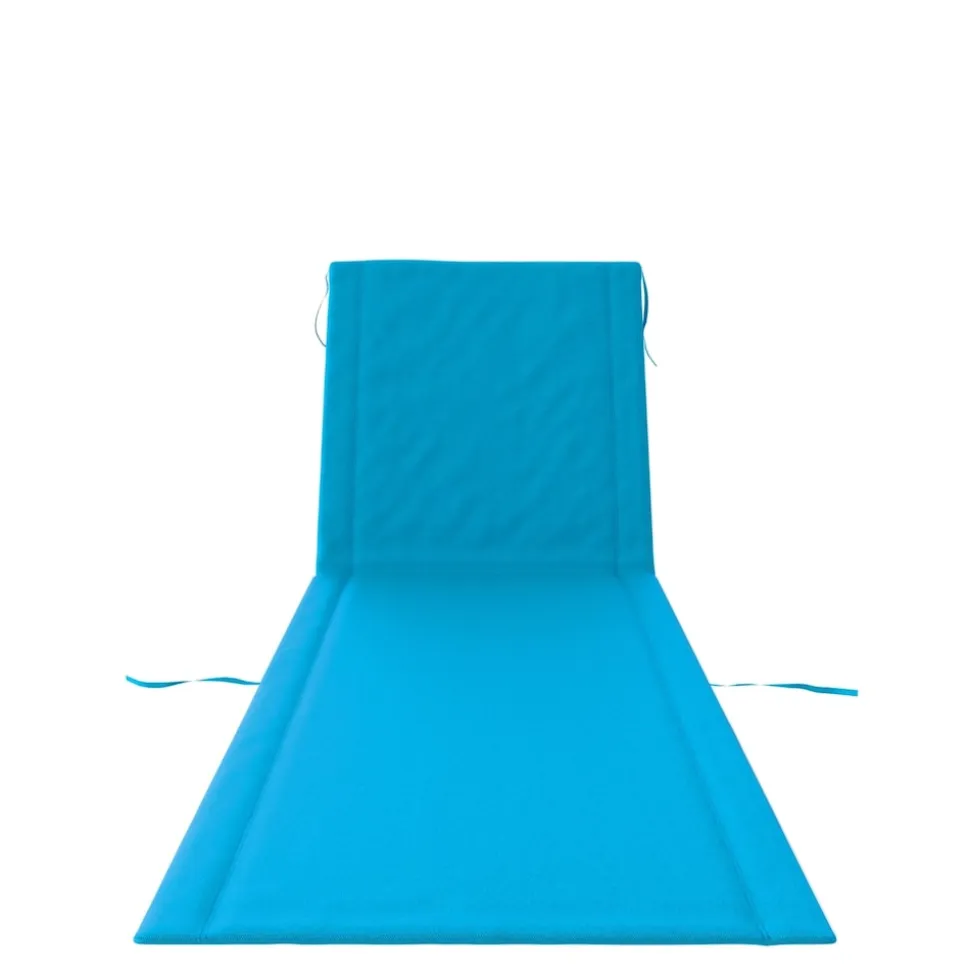24MOVE® Strandmatte 2er Set klappbar mit Rückenlehne, Strandliege mit Gurt, tragbar für Strand und Garten, Liegematte blau