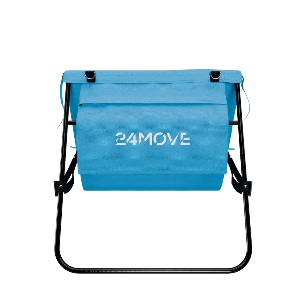 24MOVE® Strandmatte 2er Set klappbar mit Rückenlehne, Strandliege mit Gurt, tragbar für Strand und Garten, Liegematte blau