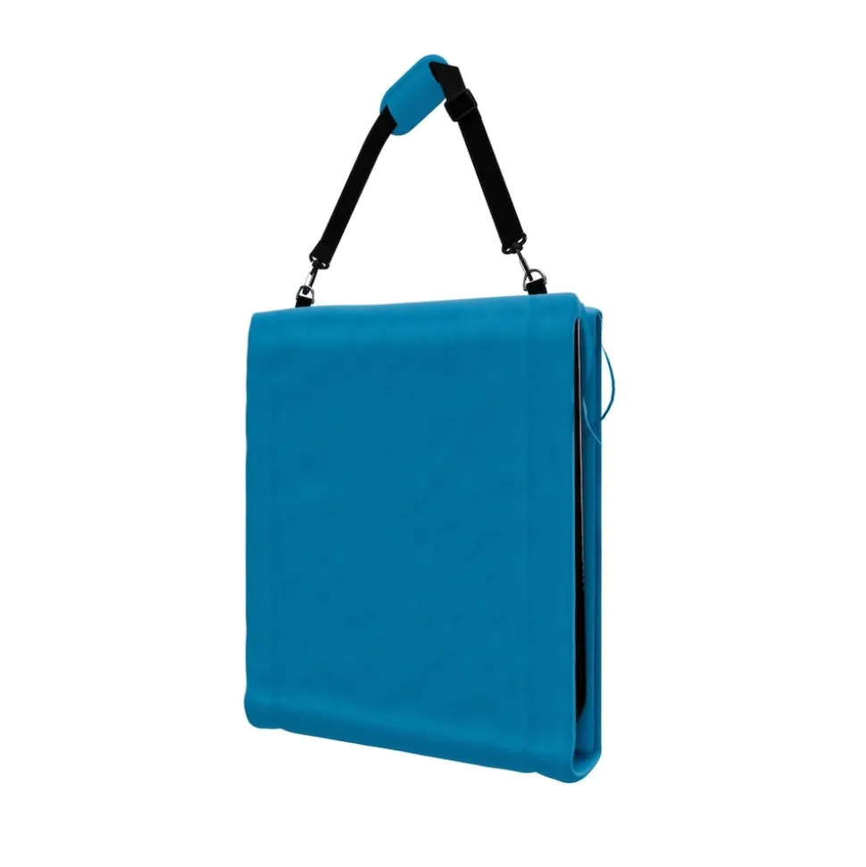 24MOVE® Strandmatte 2er Set klappbar mit Rückenlehne, Strandliege mit Gurt, tragbar für Strand und Garten, Liegematte blau