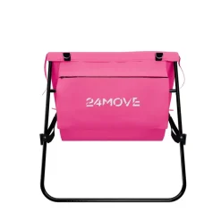 24MOVE® Strandmatte 2er Set klappbar mit Rückenlehne, Strandliege mit Gurt, tragbar für Strand und Garten, Liegematte rosa
