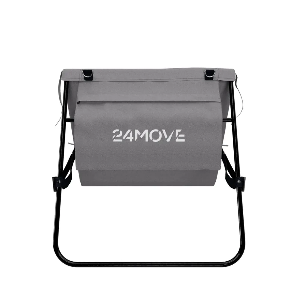 24MOVE® Strandmatte 1er Set klappbar mit Rückenlehne, Strandliege mit Gurt, tragbar für Strand und Garten, Liegematte grau