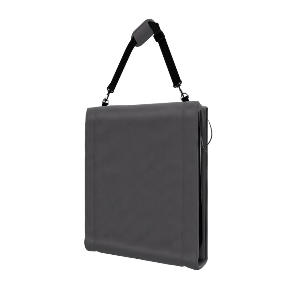 24MOVE® Strandmatte 1er Set klappbar mit Rückenlehne, Strandliege mit Gurt, tragbar für Strand und Garten, Liegematte grau