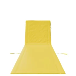 24MOVE® Strandmatte 2er Set klappbar mit Rückenlehne, Strandliege mit Gurt, tragbar für Strand und Garten, Liegematte gelb