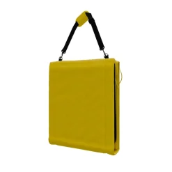 24MOVE® Strandmatte 2er Set klappbar mit Rückenlehne, Strandliege mit Gurt, tragbar für Strand und Garten, Liegematte gelb
