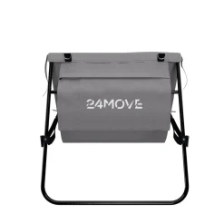 24MOVE® Strandmatte 2er Set klappbar mit Rückenlehne, Strandliege mit Gurt, tragbar für Strand und Garten, Liegematte grau