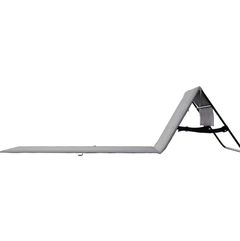 24MOVE® Strandmatte 2er Set klappbar mit Rückenlehne, Strandliege mit Gurt, tragbar für Strand und Garten, Liegematte grau