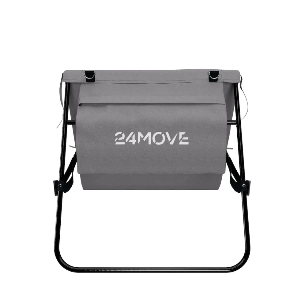24MOVE® Strandmatte 2er Set klappbar mit Rückenlehne, Strandliege mit Gurt, tragbar für Strand und Garten, Liegematte grau