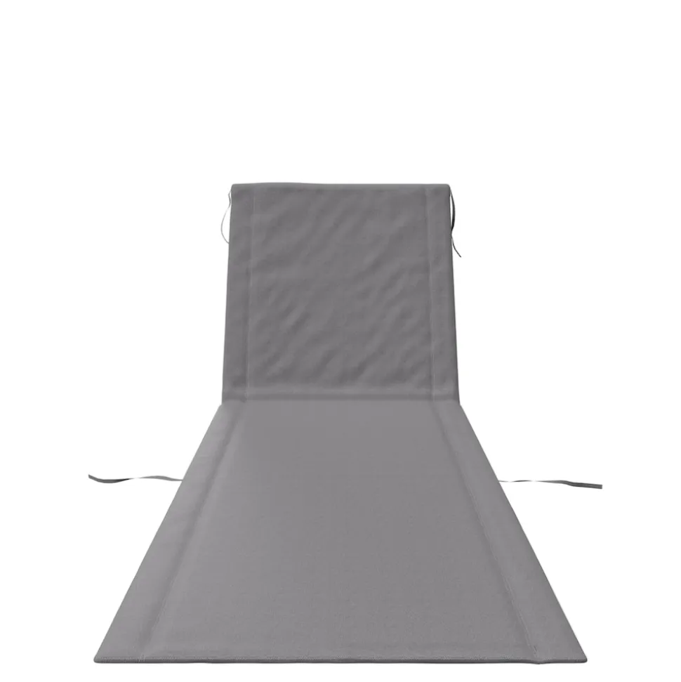 24MOVE® Strandmatte 2er Set klappbar mit Rückenlehne, Strandliege mit Gurt, tragbar für Strand und Garten, Liegematte grau