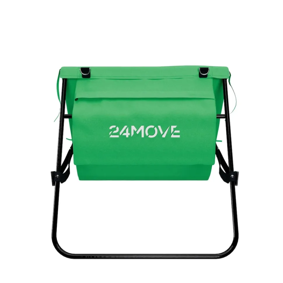 24MOVE® Strandmatte 1er Set klappbar mit Rückenlehne, Strandliege mit Gurt, tragbar für Strand und Garten, Liegematte grün