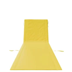 24MOVE® Strandmatte 1er Set klappbar mit Rückenlehne, Strandliege mit Gurt, tragbar für Strand und Garten, Liegematte gelb
