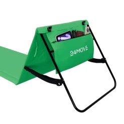 24MOVE® Strandmatte 2er Set klappbar mit Rückenlehne, Strandliege mit Gurt, tragbar für Strand und Garten, Liegematte grün