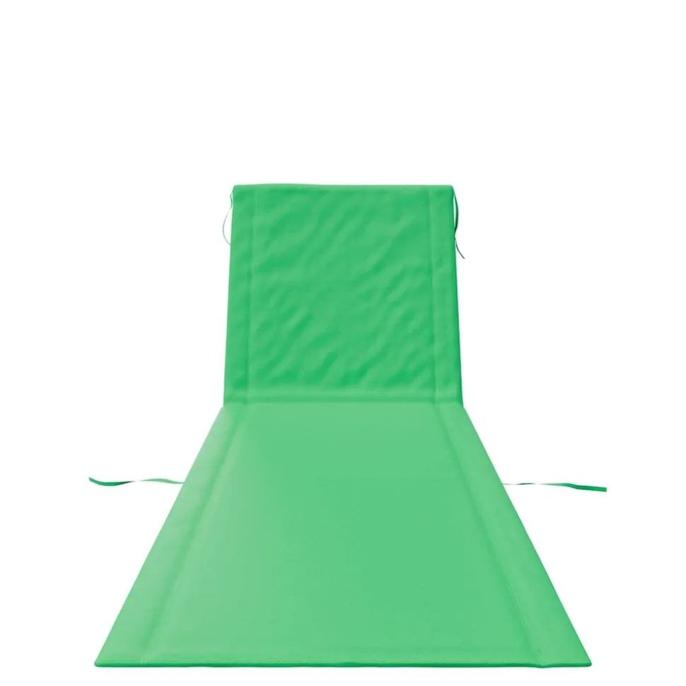 24MOVE® Strandmatte 2er Set klappbar mit Rückenlehne, Strandliege mit Gurt, tragbar für Strand und Garten, Liegematte grün