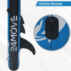 24MOVE® SUP Finne für SUP Stand Up Board, Abziehbare Mittelflosse Surfbrett SUP Longboard Finne, Ersatz, Paddleboard