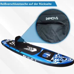 24MOVE® SUP Kajak Sitz für Paddle Boards und Kajaks, gepolstert und ergonomisch, mit Tasche, Surfboard, Stand Up Sitz