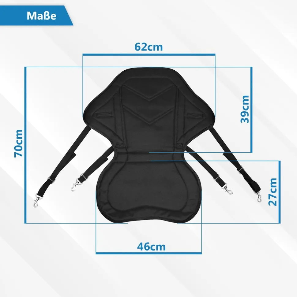 24MOVE® SUP Kajak Sitz für Paddle Boards und Kajaks, gepolstert und ergonomisch, mit Tasche, Surfboard, Stand Up Sitz