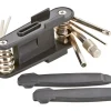Multifunktionswerkzeug, 11 Funktionen, Reifenheber, Innensechskantschlüssel: 2, 2.5, 3, 4, 5, 6, 8 mm, Innensechsrundschlüssel T25, Schlitzschraubendreher, Kreuzschraubendreher